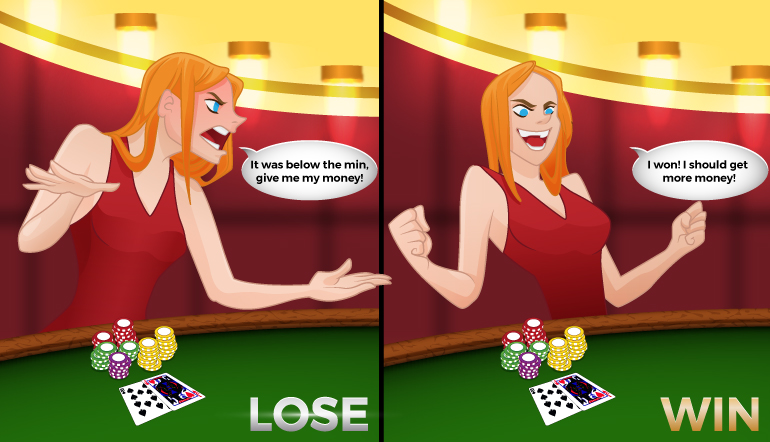 Blackjack cheat: Betting over or under the table minimum