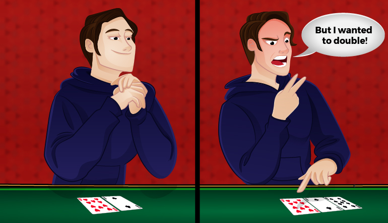 Blackjack cheat: Pretending they'd wanted to double