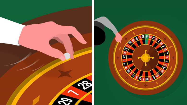 roulette ball in roulette wheel