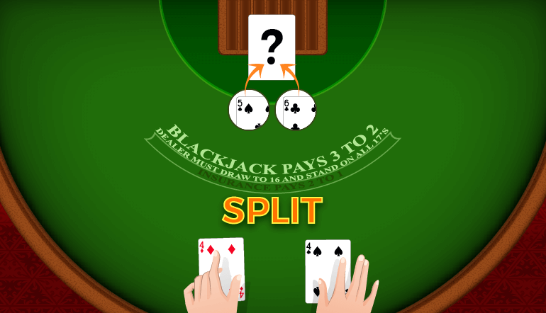 Split pair of fours in blackjack